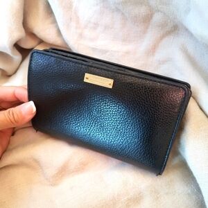 Kate Spade Black Wallet with Gold Accents